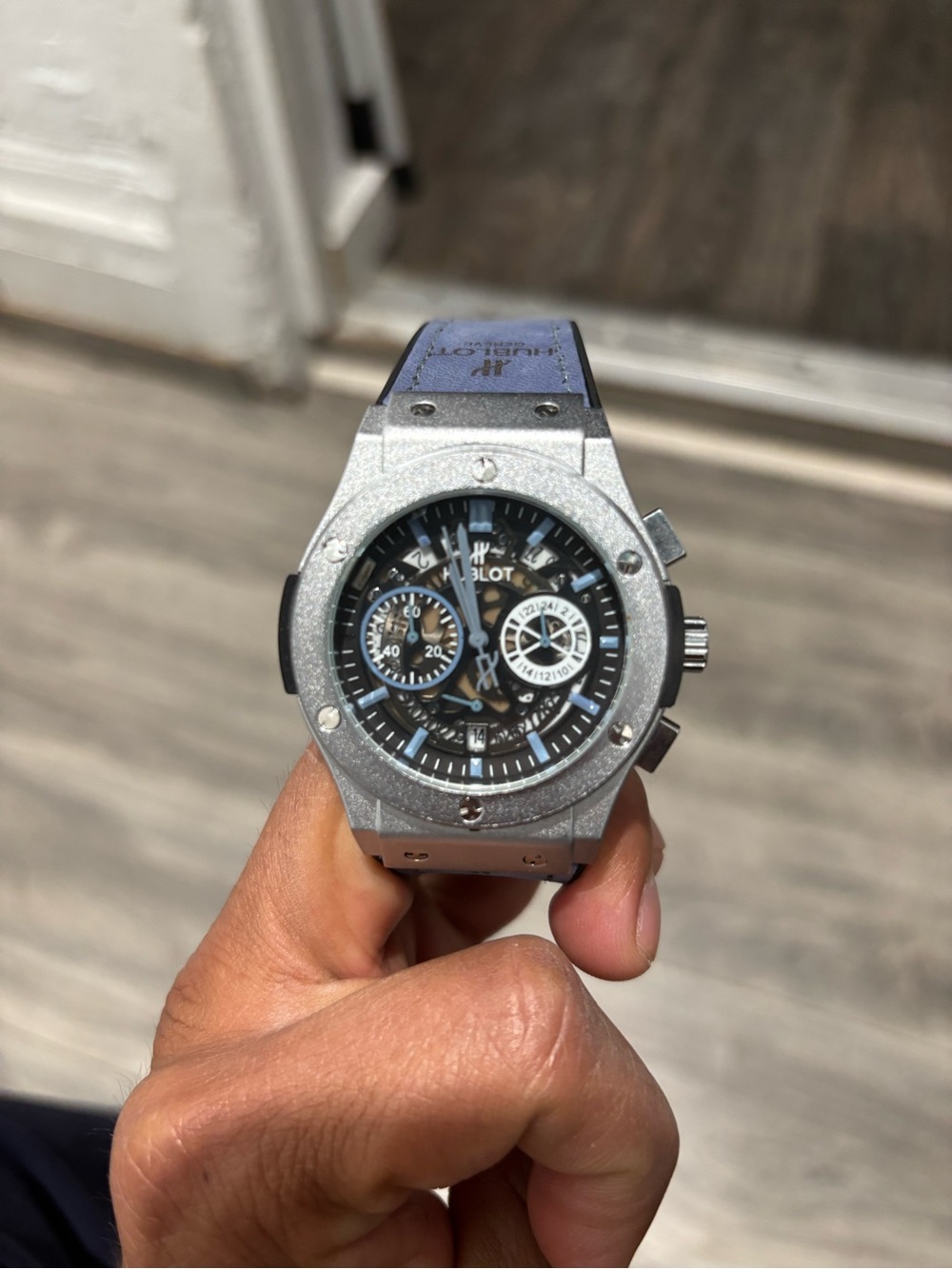 Macy's Men's Black and Silver Chronograph Watch